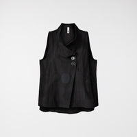 TOP W GROSZKI Z KOŁNIERZYKIEM MISKOWYM CZARNY