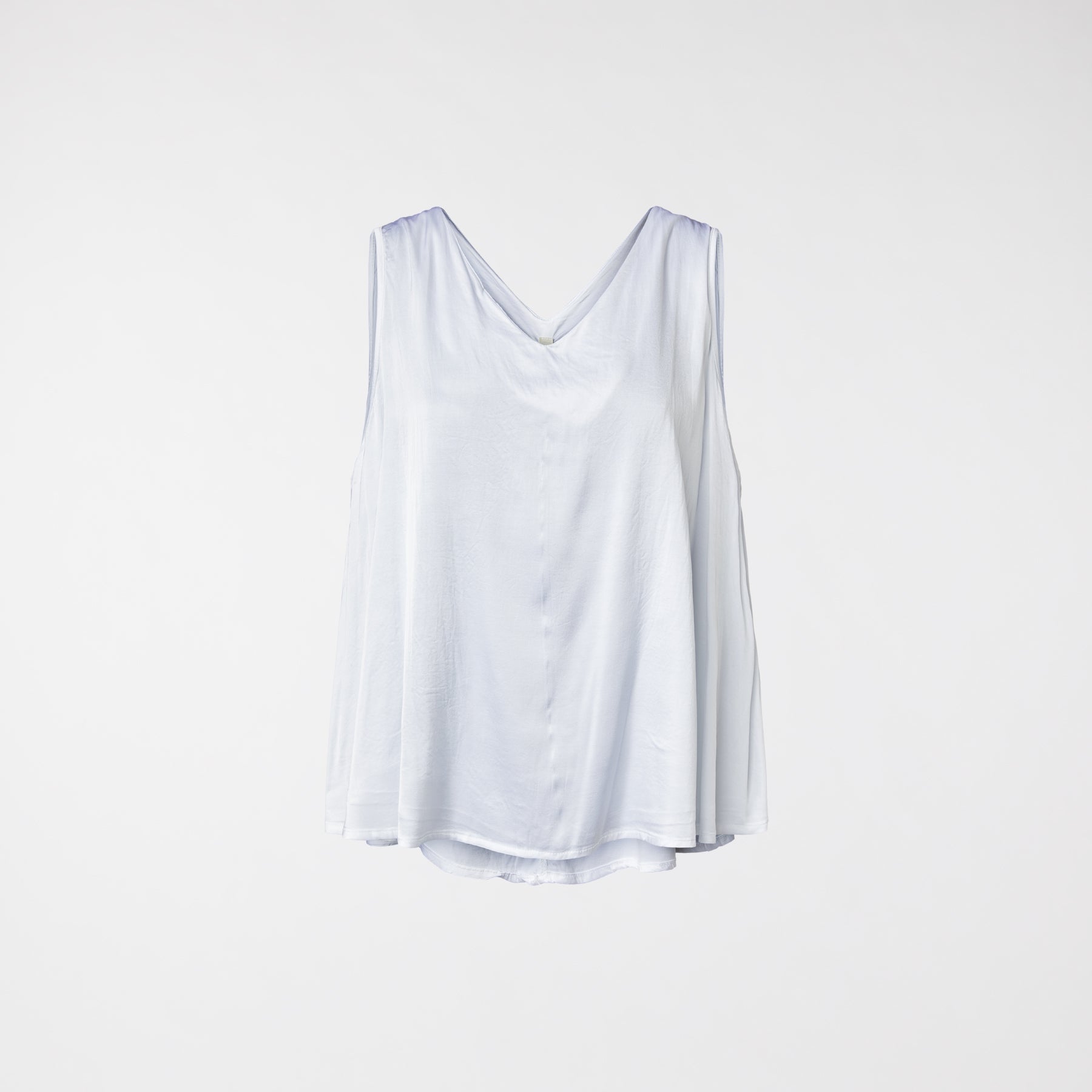 TOP IN RASO MISTO RAYON CON SCOLLO A V BIANCO