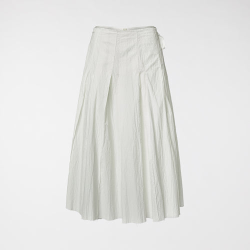 WRINKLED EFFECT SKIRT WITH WALLET CLOSURE