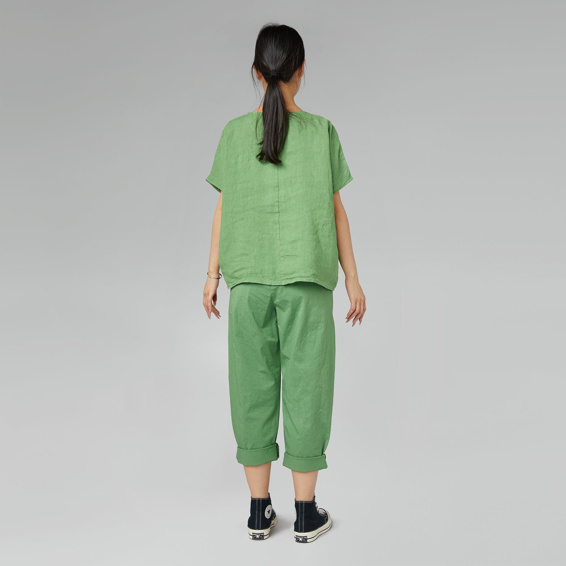 PANTALONI REGULAR FIT IN TESSUTO DI COTONE MARRONE