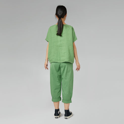 PANTALONI REGULAR FIT IN TESSUTO DI COTONE MARRONE