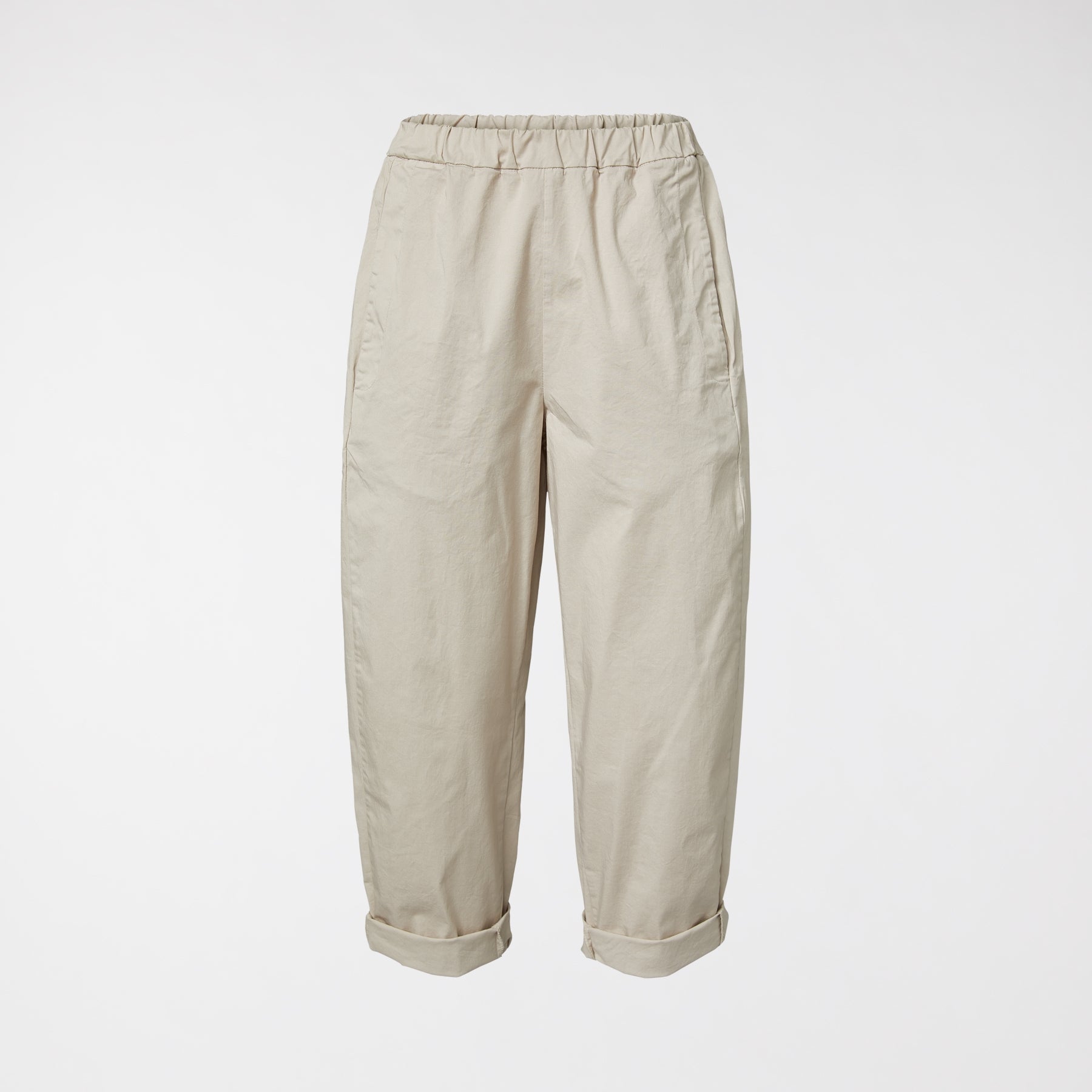PANTALON COUPE CLASSIQUE EN TISSU DE COTON BEIGE