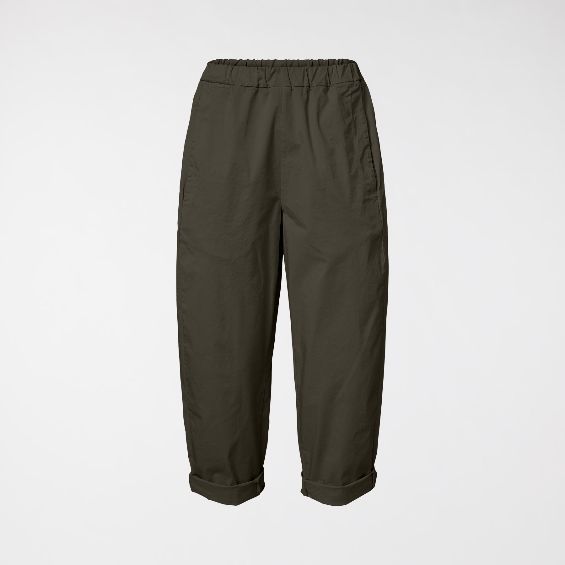 PANTALONI REGULAR FIT IN TESSUTO DI COTONE MARRONE