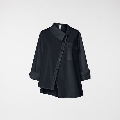 CAMICIA CON MEZZO COLLO BLU