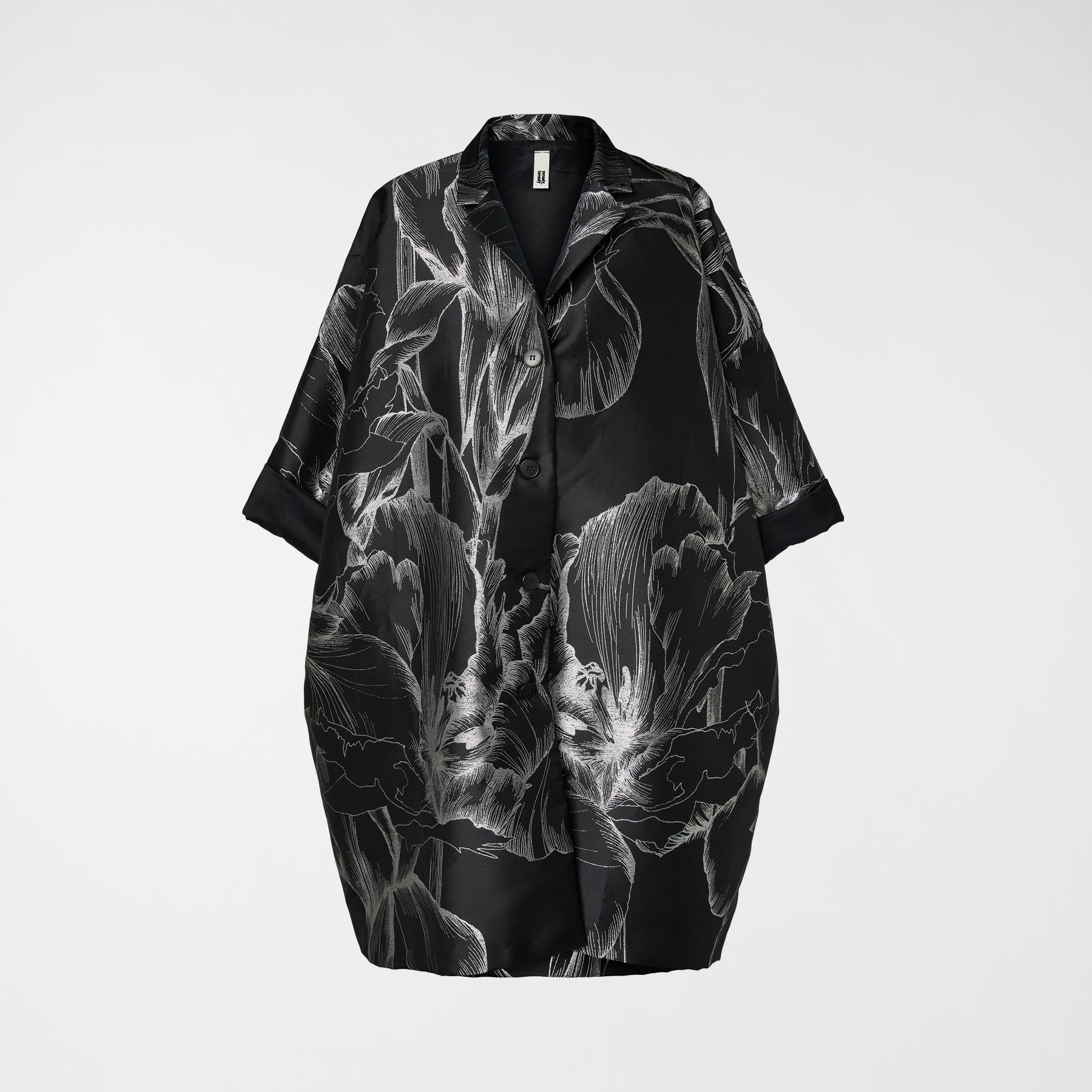 GIACCA KIMONO CON FIORI D'ARGENTO