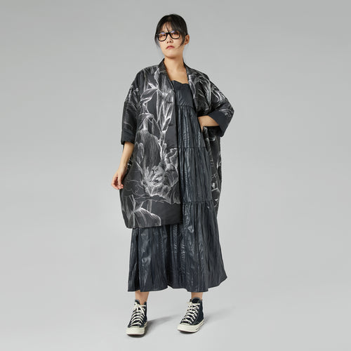 KIMONO JACKET WITH SILVER FLOWERS
