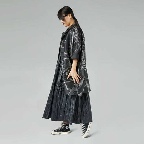 KIMONO JACKET WITH SILVER FLOWERS