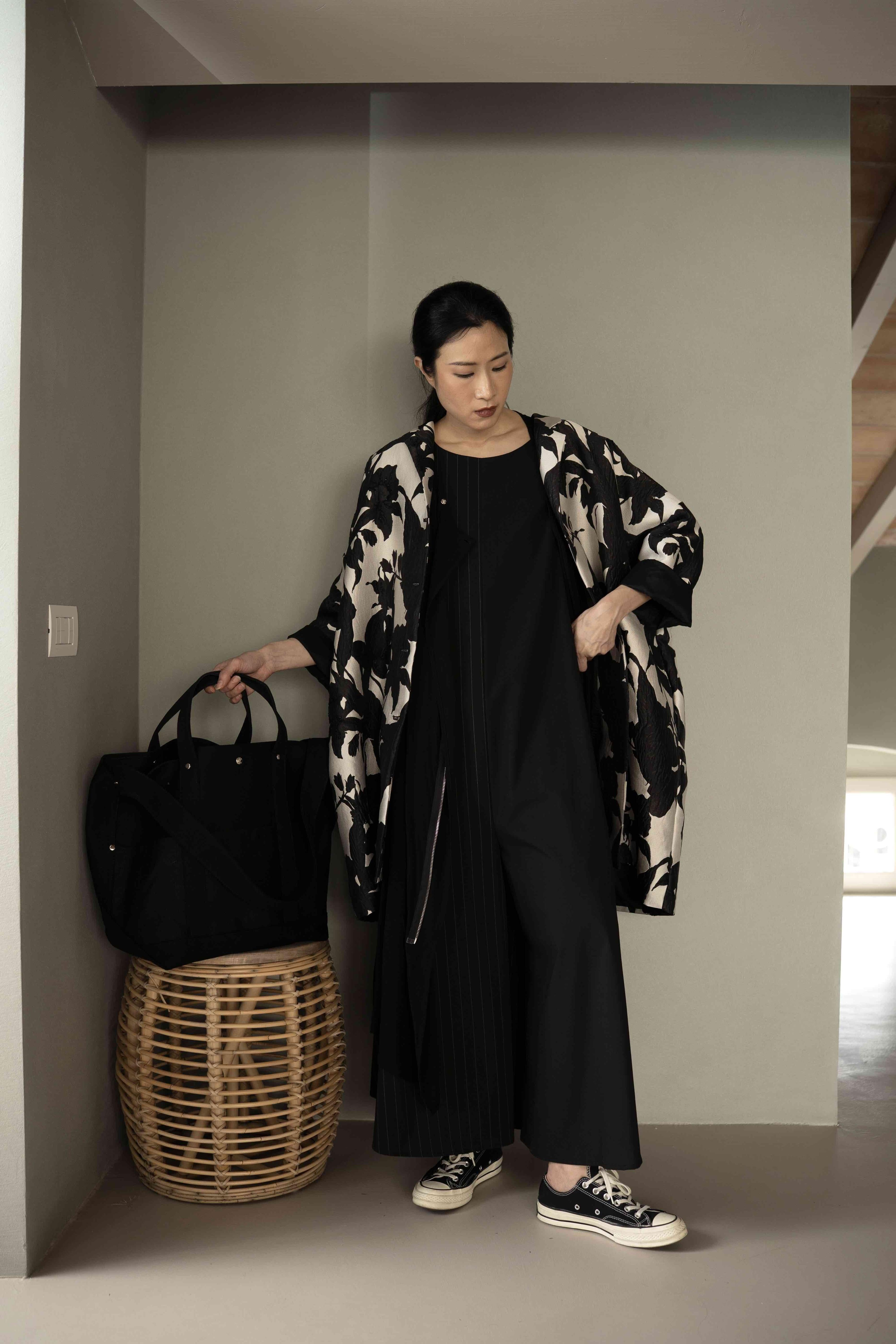 FLORAL KIMONO JACKET EMBOSSED