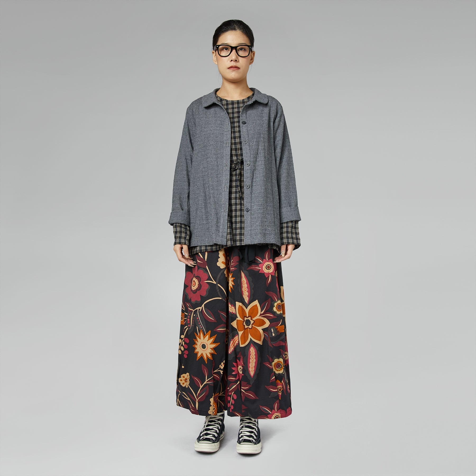 CAMICIA MELANGE IN MISTO COTONE