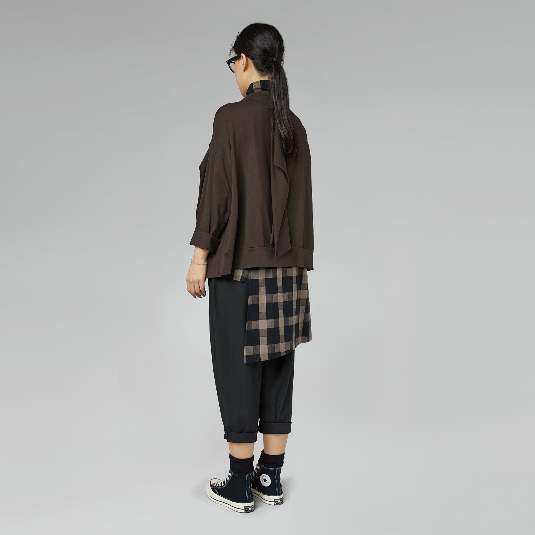 PANTALON AMPLES NOIR AVEC POCHES AVANT