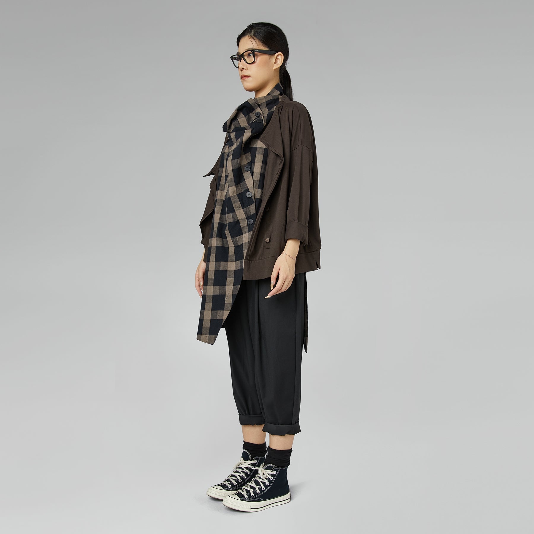 LOOSE TROUSERS WITH FRONT POCKETS GREY