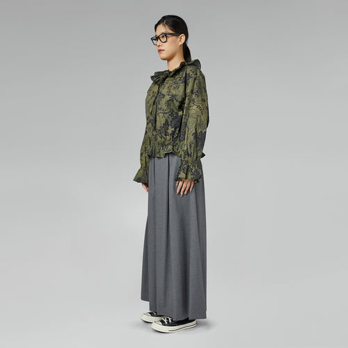 BLUSA STAMPATA CON VOLANT