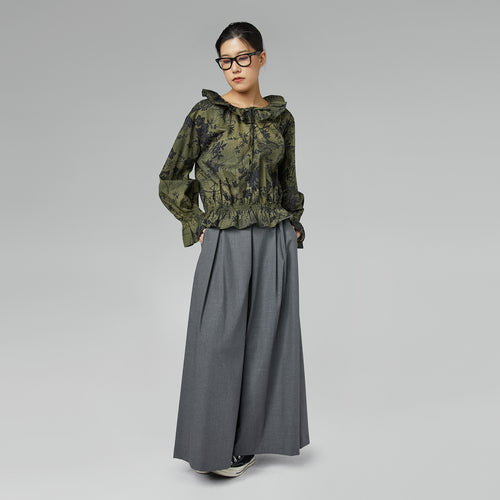 BLUSA STAMPATA CON VOLANT