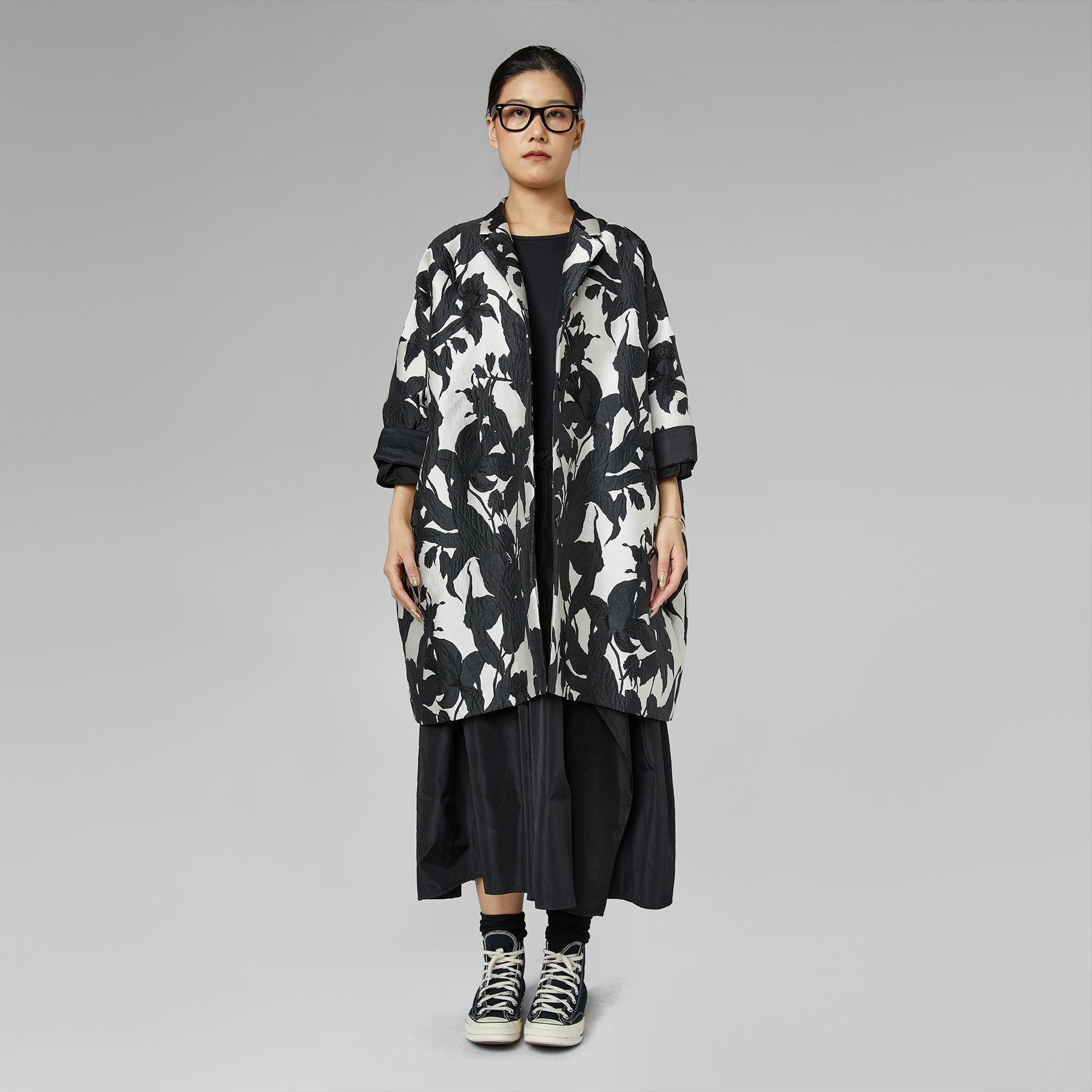 FLORAL KIMONO JACKET EMBOSSED