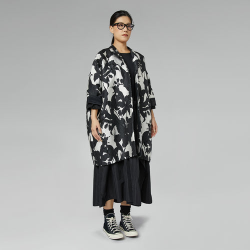 FLORAL KIMONO JACKET EMBOSSED