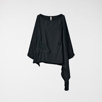 ASYMMETRIC BUBBLE SWEATSHIRT BLACK