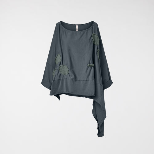 ASYMMETRIC BUBBLE SWEATSHIRT GRAY