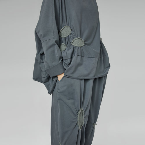 ASYMMETRIC BUBBLE SWEATSHIRT GRAY