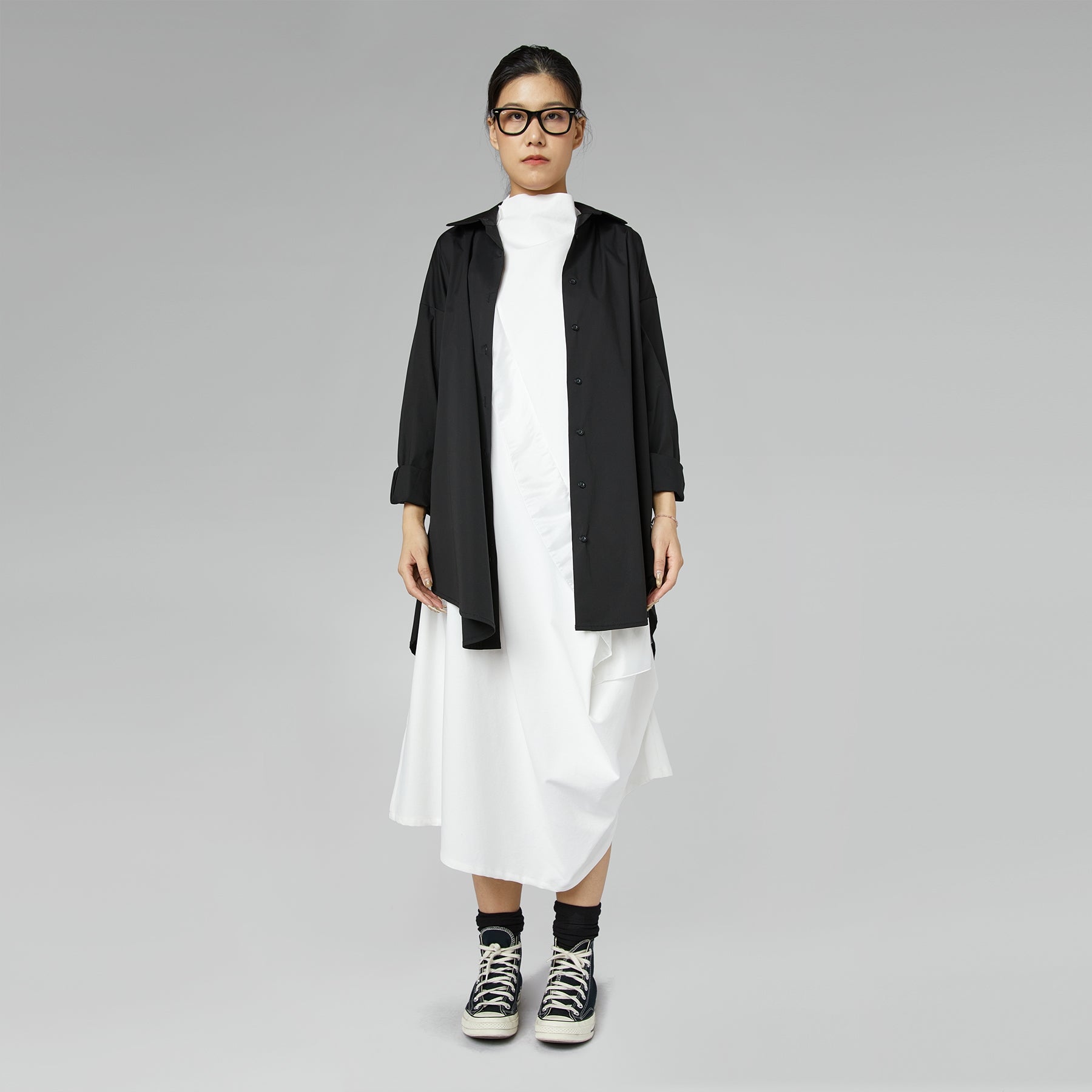 CAMICIA IN COTONE AMPIA E SVASATA