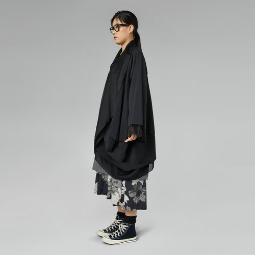 CARDIGAN IN PUNTO MILANO CON VOLANT