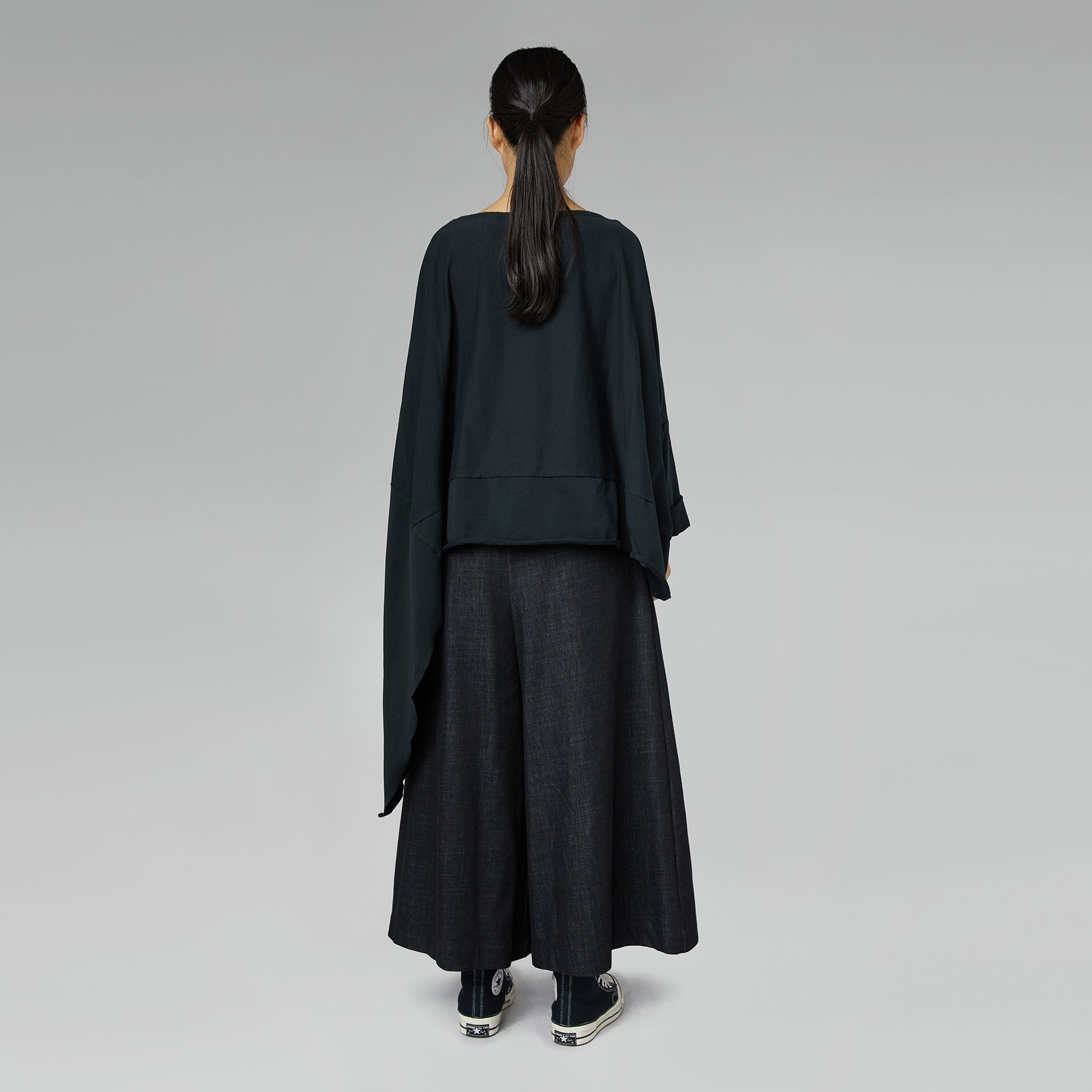 ASYMMETRIC BUBBLE SWEATSHIRT BLACK