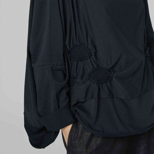 ASYMMETRIC BUBBLE SWEATSHIRT BLACK