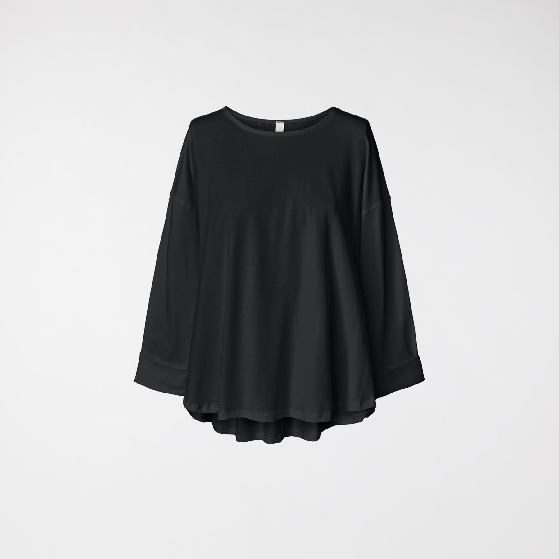 T-SHIRT CON PIEGHE SUL RETRO NERA