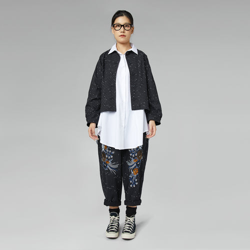 PANTS WITH FLORAL EMBROIDERY