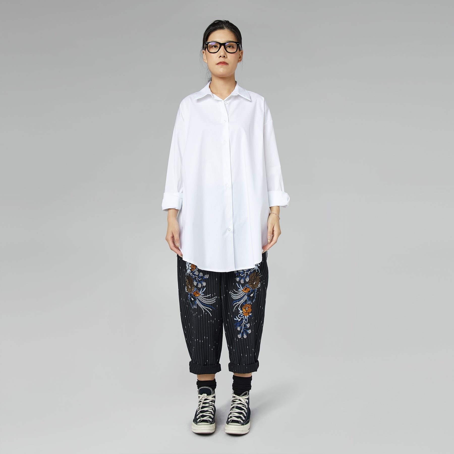 CAMICIA IN COTONE AMPIA E SVASATA