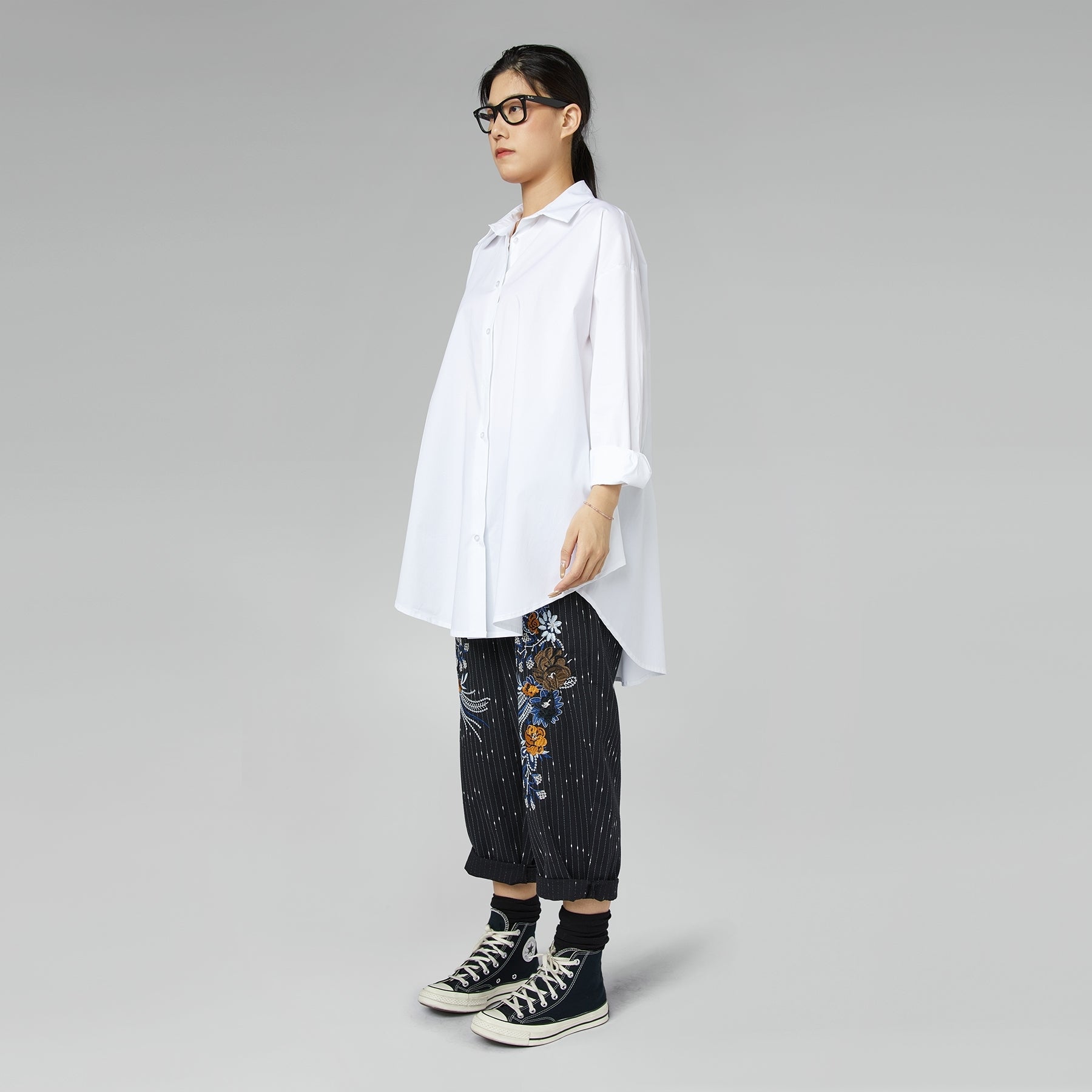 CAMICIA IN COTONE AMPIA E SVASATA