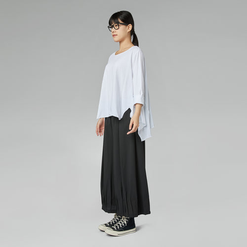 KOSZULKA BAWEŁNIANA Z ROZCIĘCIAMI PO BOKU BRĄZOWA