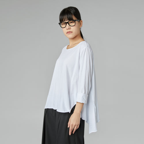 KOSZULKA BAWEŁNIANA Z ROZCIĘCIAMI PO BOKU BRĄZOWA