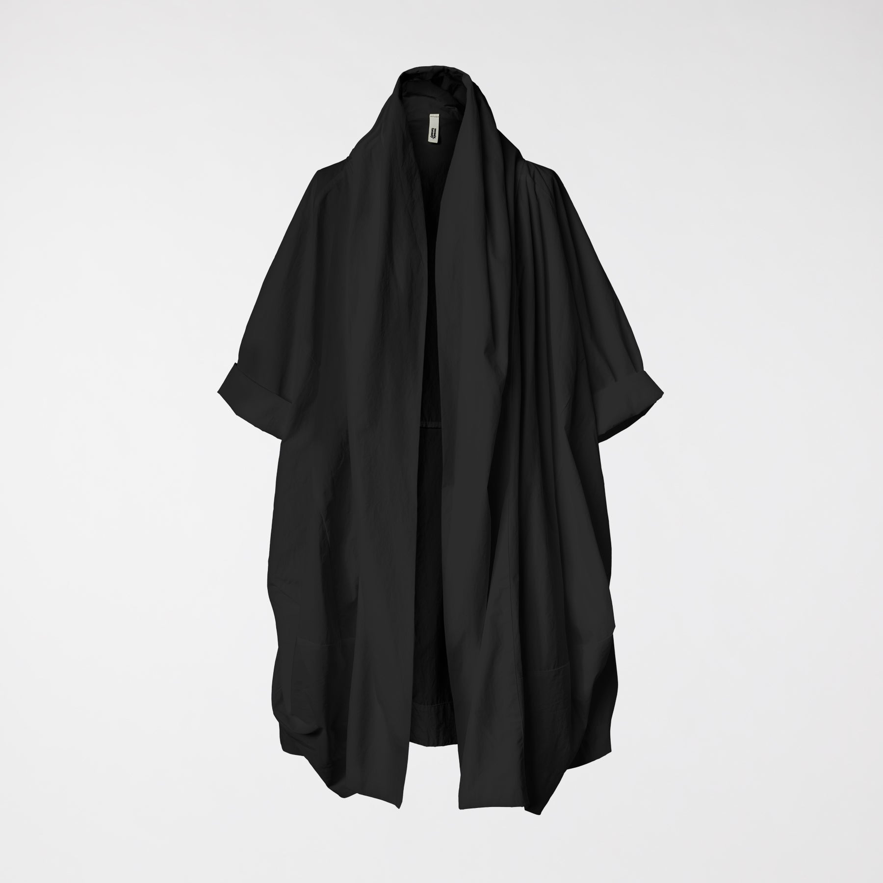 CARDIGAN IN TESSUTO EFFETTO TAFFETÀ NERO