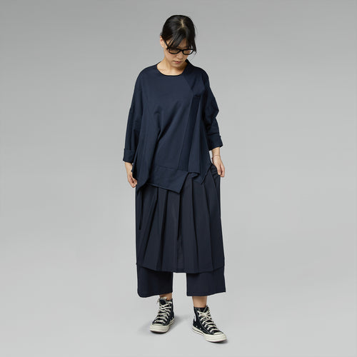 BLOUSE WITH KNITTED DETAILS BLACK