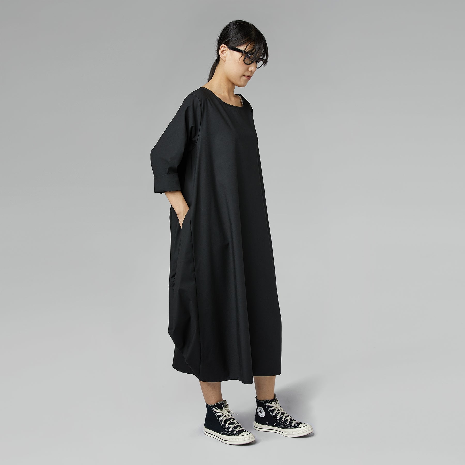 LONG EGG DRESS BLACK