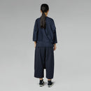 PANTALONI EFFETTO PAREO BLU