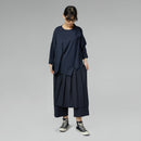 PANTALONI EFFETTO PAREO BLU