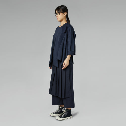 PANTALONI EFFETTO PAREO BLU