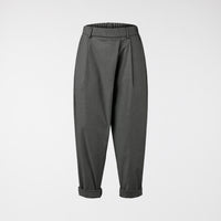 Spodnie z mieszanki wiskozy z zakładkami w kolorze szarym