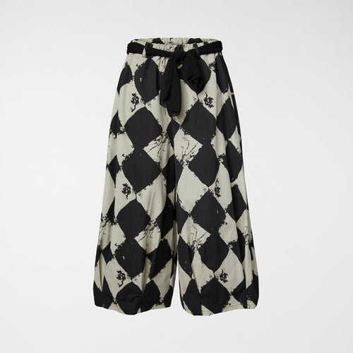 CHECKERBOARD COTTON TROUSERS