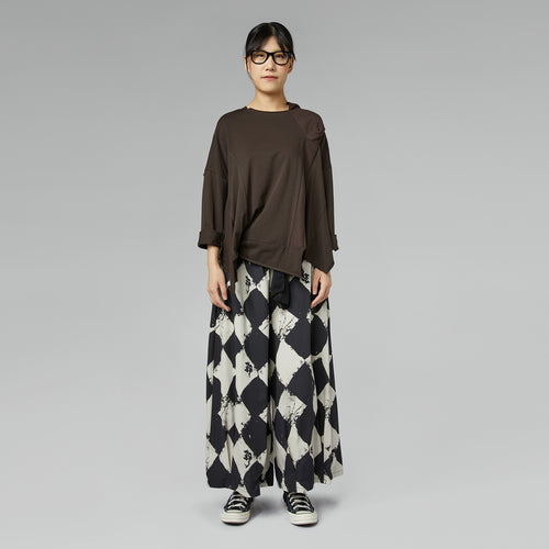 CHECKERBOARD COTTON TROUSERS