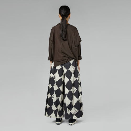 CHECKERBOARD COTTON TROUSERS