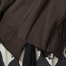 BLUZKA Z DZIANINOWYMI DETALAMI BRĄZOWA