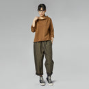 STRAIGHT TROUSERS IN COTTON BLEND BLACK