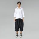 SHIRT WITH APPLIED POCKETS BLACK