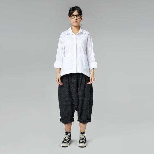 SHIRT WITH APPLIED POCKETS BLACK