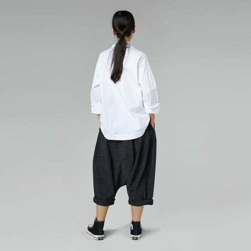 SHIRT WITH APPLIED POCKETS BLACK