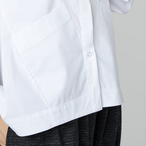 SHIRT WITH APPLIED POCKETS BLACK