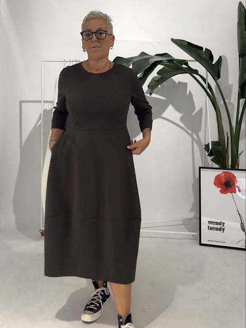 SUKIENKA ZE ŚCIEGIEM MILAN BRĄZOWA