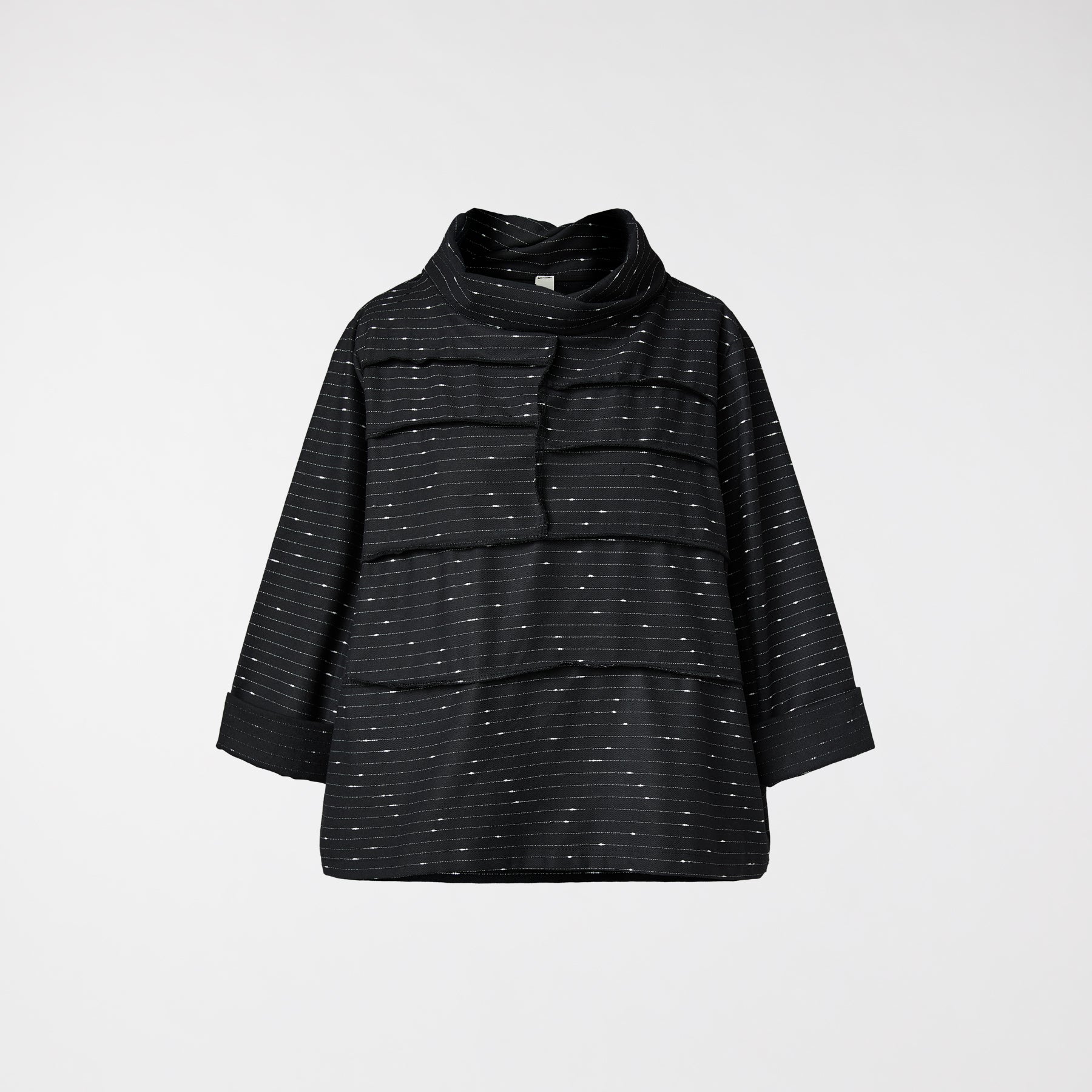 BLOUSE IN DOTTED STRIPED FABRIC